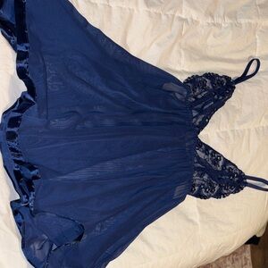 Source Unknown Navy Lace Chemise